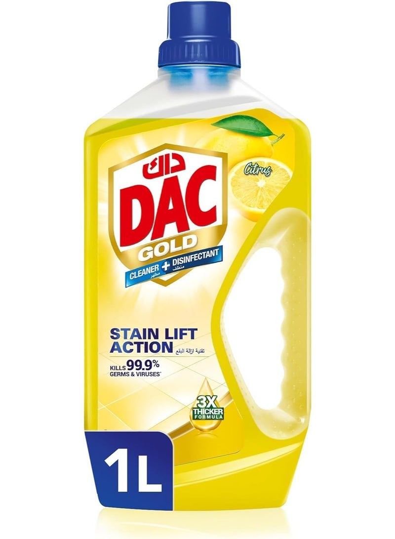 DAC Gold Citrus Burst Disinfectant 1L × 12 Pack - Image 1